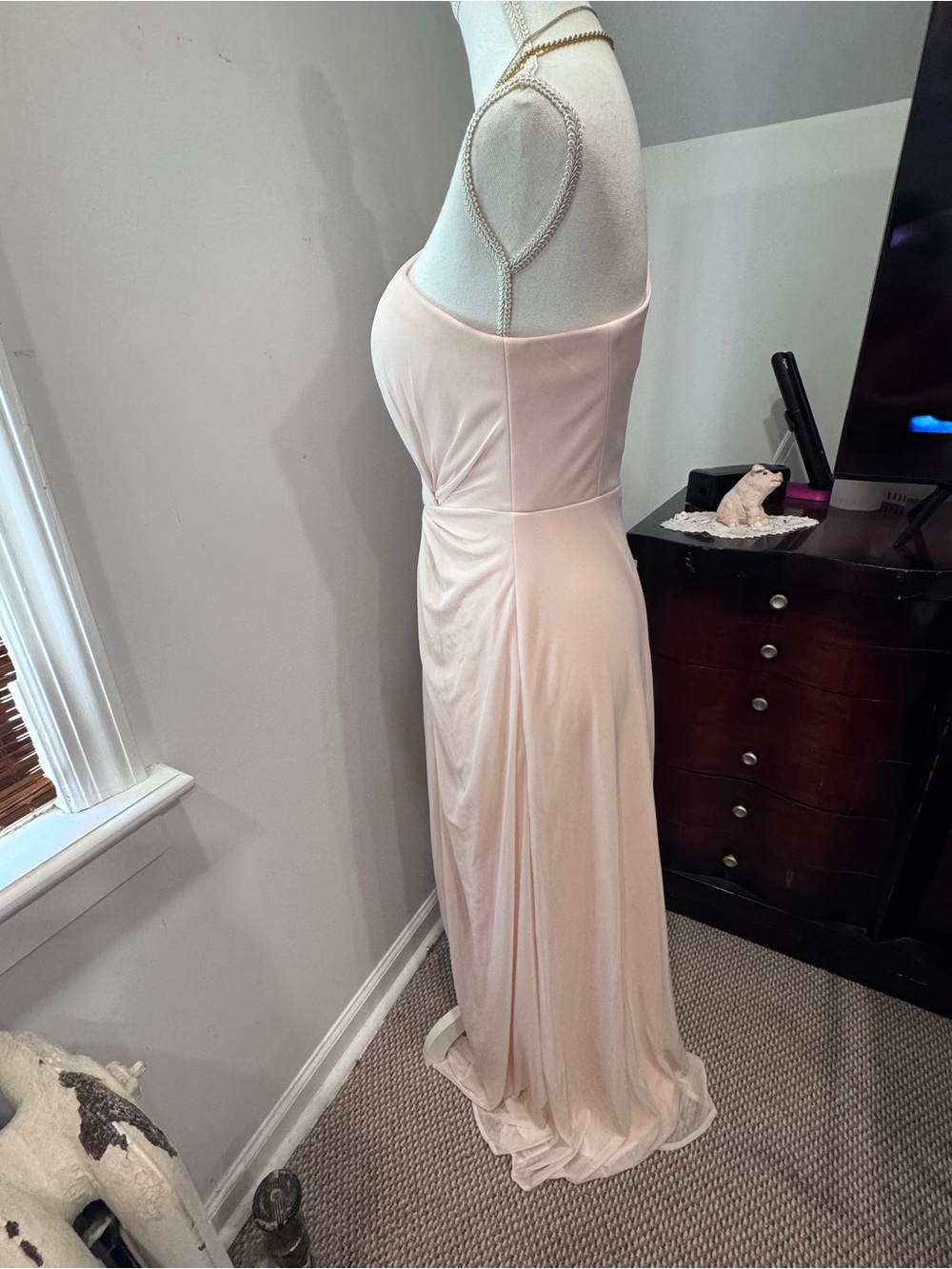 Azazie One-Shoulder Pale Pink Evening Gown - Picture 2 of 10